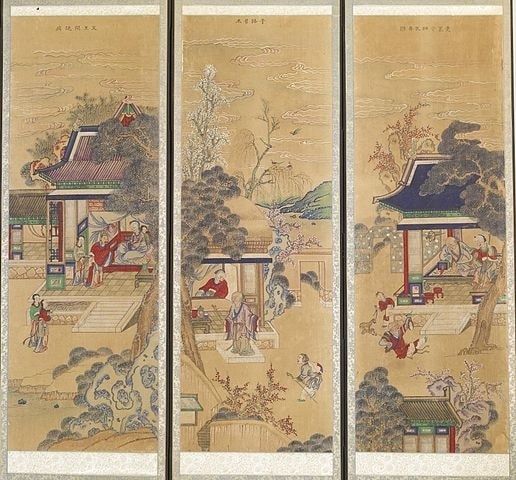 Korean - Ten-panel Folding Screen with Scenes of Filial Piety, Section D - Walters